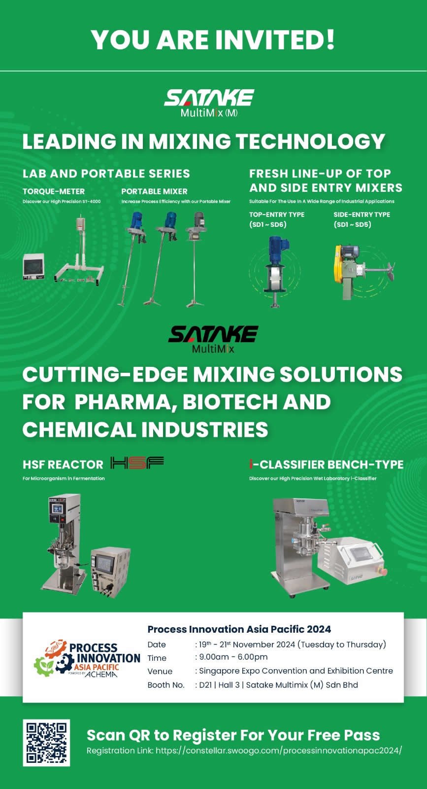 YOU’RE INVITED! Join us at PIA powered by ACHEMA 2024 Exhibition, Singapore